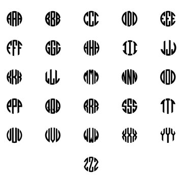 A-Z letter monogram vector template.