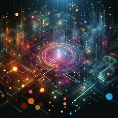 Obraz premium digital futuristic background