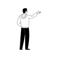 coloring book person's pose with black pants illustration