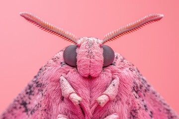 Generative AI, Close up portrait of pink insect, macro photography, super detail and fantasy .