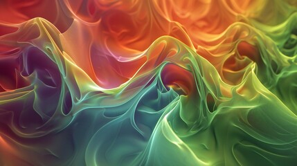 Fototapeta premium Tranquil Cedar Poplar Symphony: Merging leaves into fluid, swirling 3D shapes.