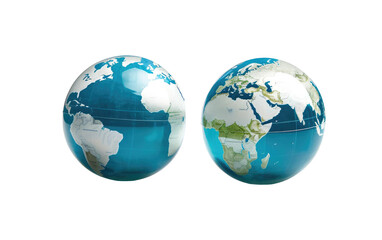 Educational Talking Globes on Transparent Background