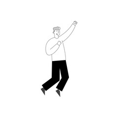 coloring book person's pose with black pants illustration