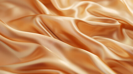 Obraz premium Luxury Light Brown Silk Fabric Texture. Satin Background. Elegantly Draped To Create Smooth Waves That Play With Light And Shadow
