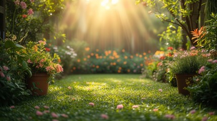 Beautiful background for garden spring party advertising