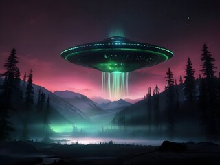 UFO flying saucer spaceship from outer space which is an alien craft