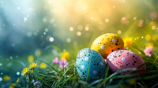 Beautiful background for Easter egg hunt advertising