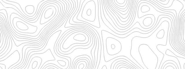 Topographic map background geographic line map with seamless ornament design. The black on white contours vector topography stylized height of the lines map.