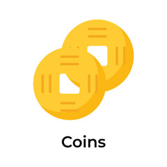 Ancient chinese old gold coins vector design for your websites, mobile apps and presentation