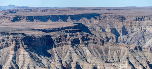 worn  escarpment slopes from Hiker viewpoint, Fish River Canyon,  Namibia