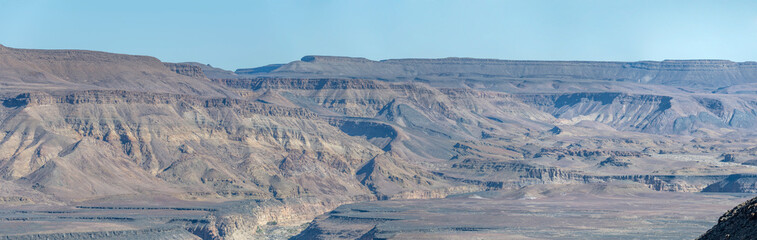 worn  rocky escarpment slopes from Hiker viewpoint, Fish River Canyon,  Namibia