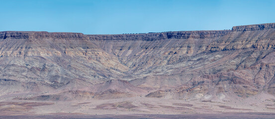 lodge over escarpment slopes, from Hiker viewpoint, Fish River Canyon,  Namibia