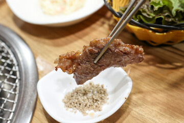 Korean beef raw sirloin bbq