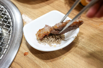 Korean beef raw sirloin bbq