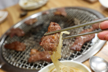 Korean beef raw sirloin bbq