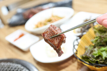 Korean beef raw sirloin bbq