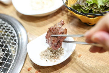 Korean beef raw sirloin bbq