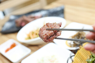 Korean beef raw sirloin bbq