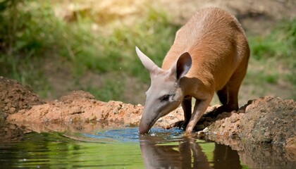 Aardvark drinking water, Africa animal