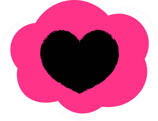 Pink heart element vector
