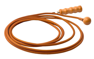 Classic Wooden Jump Rope on Transparent Background