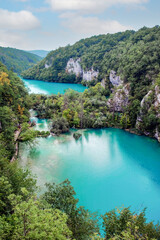 Fototapeta na wymiar High angle view over Plitvice Lakes National Park, Croatia