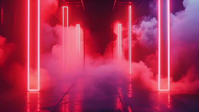 Dim lights and dense fog set the scene for an immersive DJ set where the beats and visuals merge into a hypnotic experience.