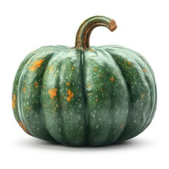 Green Pumpkin On White Background, Illustrations Images