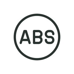 ABS plastic for 3D printing isolated icon, ABS polymer vector symbol with editable stroke