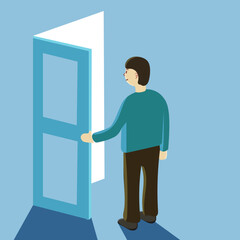 open the door illustration