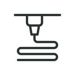 3D printing process isolated icon, material extrusion 3D printing vector symbol with editable stroke