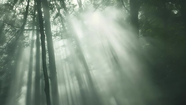 A misty figure ly visible a the dense foliage stands as the final line of defense against any who would dare harm the enchanted forest.