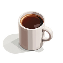 isometric 3D icon, Coffee mug , white background