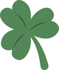 St Patrick's Day illustration featuring an isolated four-leaf clover, a symbol of luck and Irish celebration, in a decorative vector design