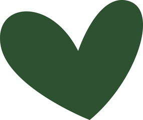 Romantic Green Heart with Leaf Vector Illustration for Valentine's Day Design Concept