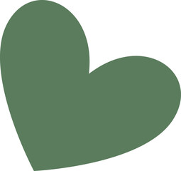Romantic Green Heart with Leaf Vector Illustration for Valentine's Day Design Concept