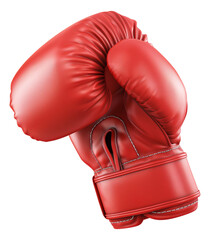 3D red boxing glove isolated on white background.