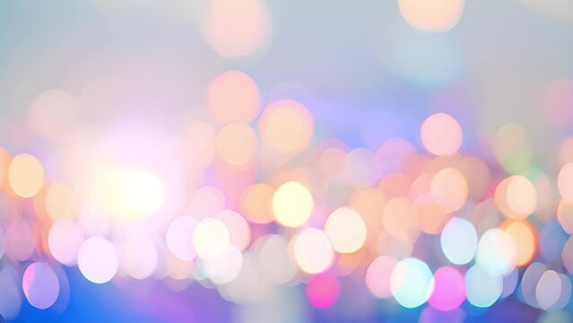 Pastel bokeh light effect background. Soft blurry pastel neon pink purple blue rainbow light flares background or overlay. Optical Crystal Prism Beams. Abstract animation for light show. Abstract back
