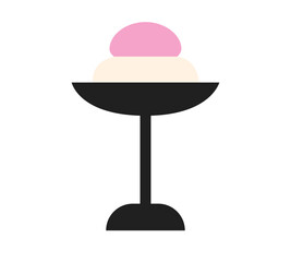 高坏に乗った丸餅のイラスト