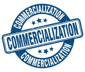 commercialization stamp. commercialization label. round grunge sign