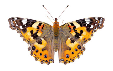 Fototapeta na wymiar The Mesmerizing Painted Lady Butterfly Isolated on Transparent Background.