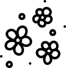 Cute flower doodle element vector