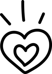 Cute heart shape element vector