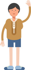 Boy Student Character Raising Hand Illustration
