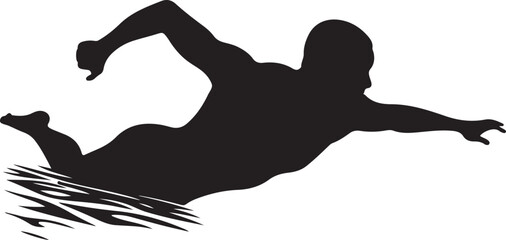 Swimming silhouette vector illustration
