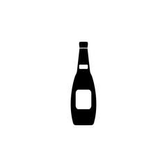 The wine icon. Bottle symbol. Flat Vector illustration