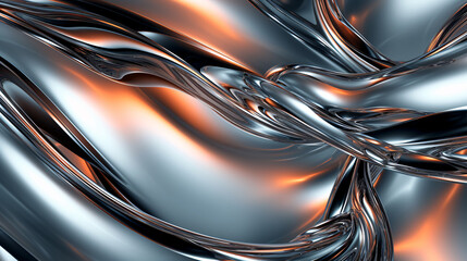 Abstract design with a chrome effect background