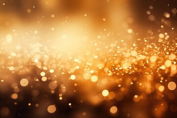 Abstract golden yellow background with light gold particle. Spring Golden light shine particles bokeh on yellow background. Gold foil texture. Spring fresh copy space