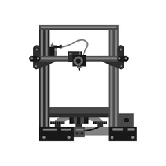 3d printer isolated on white background. 3d concept. Technology concept.