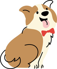 Cute dog clipart vector